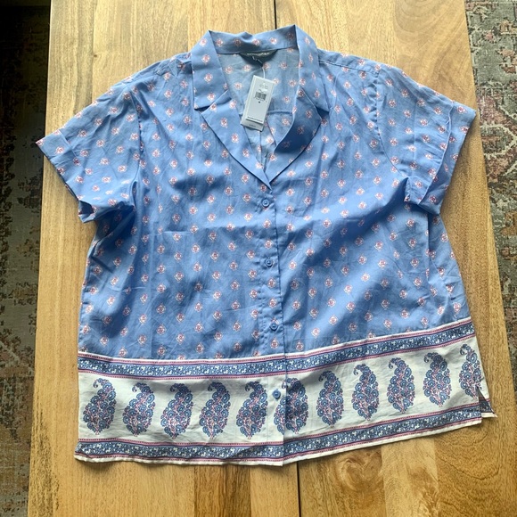 NWT Banana Republic button down short sleeve shirt size M - Picture 2 of 6